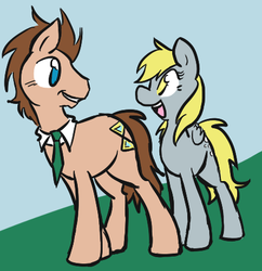 Size: 432x446 | Tagged: safe, artist:cleppyclep, derpy hooves, doctor whooves, time turner, earth pony, pegasus, pony, g4, duo, female, male, mare, stallion