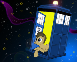 Size: 1702x1389 | Tagged: safe, artist:megatwerp, doctor whooves, time turner, g4, doctor who, male, solo, tardis