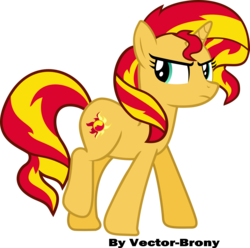 Size: 3008x2980 | Tagged: safe, artist:vector-brony, sunset shimmer, pony, unicorn, g4, female, simple background, solo, transparent background, vector