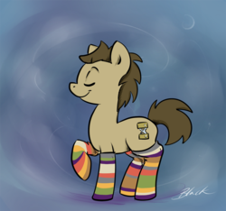 Size: 853x800 | Tagged: safe, artist:caycowa, doctor whooves, time turner, g4, clothes, male, socks, solo, striped socks