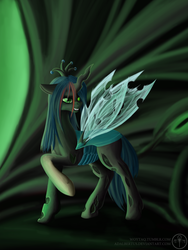 Size: 1200x1600 | Tagged: safe, artist:adalbertus, queen chrysalis, changeling, changeling queen, g4, crown, female, jewelry, regalia, solo