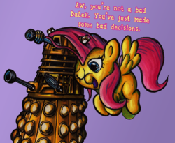 Size: 2778x2281 | Tagged: safe, artist:darkone10, fluttershy, g4, crossover, dalek, doctor who