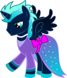 Size: 5578x6500 | Tagged: safe, artist:theshadowstone, oc, oc only, alicorn, pony, absurd resolution, alicorn oc, clothes, crossdressing, dress, final draft, male, necklace, simple background, solo, stallion, transparent background, vector