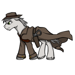 Size: 720x720 | Tagged: artist needed, safe, oc, oc only, oc:prodigious peddler, fallout equestria, simple background, solo, tales of a junk town pony peddler