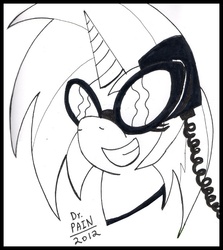 Size: 620x695 | Tagged: safe, artist:drpain, dj pon-3, vinyl scratch, g4