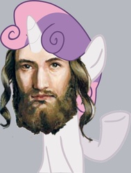 Size: 776x1029 | Tagged: safe, edit, sweetie belle, g4, jesus christ, religion, wat