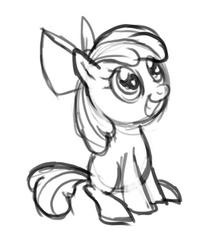 Size: 410x495 | Tagged: safe, artist:spyrothefox, apple bloom, g4, female, solo