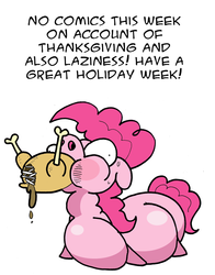 Size: 800x1023 | Tagged: safe, artist:krampuskind, pinkie pie, pony, turkey, g4, bloated, cooked, dead, eating, fat, female, food, murry purry fresh and furry, piggy pie, ponies eating meat, pudgy pie, solo, thanksgiving, webcomic