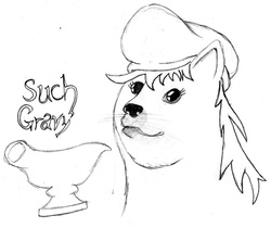 Size: 1740x1462 | Tagged: safe, oc, oc only, oc:pit pone, ask, british, doge, english, exploitable meme, gravy, gravy boat, hat, meme, solo, tumblr