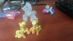 Size: 1280x720 | Tagged: safe, applejack, pinkie pie, rainbow dash, rarity, g4, female, irl, photo, toy