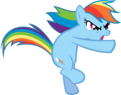Size: 4879x3820 | Tagged: safe, artist:feitaru, rainbow dash, pony, g4, the return of harmony, bipedal, female, fight, mare, simple background, solo, transparent background, vector, wingless