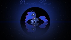Size: 1920x1080 | Tagged: safe, artist:djthunderbolt, artist:ikillyou121, princess luna, g4, female, prone, reflection, solo, space, vector, wallpaper