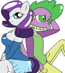 Size: 1868x2112 | Tagged: safe, rarity, spike, anthro, g4, female, male, ship:sparity, shipping, straight