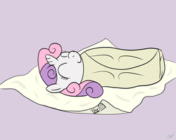 Size: 1280x1024 | Tagged: safe, artist:rainbow-dosh, sweetie belle, original species, pony, g4, blanket burrito, burrito, cute, diasweetes, female, person as food, solo, taco belle