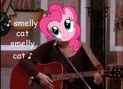 Size: 483x349 | Tagged: dead source, safe, artist:gerardogreiff, pinkie pie, g4, crossover, f.r.i.e.n.d.s, friends, guitar, phoebe buffay, singing, smelly cat