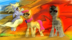 Size: 1024x569 | Tagged: safe, artist:ratherdevious, derpy hooves, doctor whooves, time turner, oc, pegasus, pony, g4, female, mare