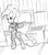 Size: 427x490 | Tagged: safe, artist:errorpony, pinkie pie, earth pony, pony, castle mane-ia, g4, my little pony: friendship is magic, bipedal, female, ganondorf, monochrome, musical instrument, organ, solo, the legend of zelda