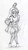 Size: 400x709 | Tagged: safe, artist:ssakurai, pinkie pie, human, g4, barefoot, feet, female, humanized, monochrome, pencil drawing, puffy sleeves, saloon pinkie, showgirl, solo, traditional art