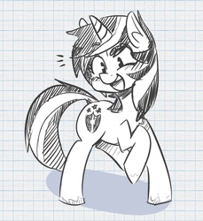 Size: 748x818 | Tagged: safe, artist:xieril, shining armor, g4, gleaming shield, monochrome, rule 63, solo