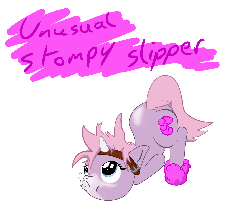 Size: 1871x1650 | Tagged: safe, oc, oc only, pony, unicorn, gif, non-animated gif, solo, stompy slippers, unusual unicorn