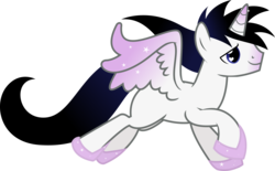 Size: 5500x3413 | Tagged: safe, artist:theshadowstone, oc, oc only, alicorn, pony, alicorn oc, colored wings, flying, gradient wings, heart eyes, simple background, solo, sparkly wings, transparent background, vector, wingding eyes, wings