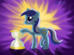 Size: 1000x750 | Tagged: safe, artist:anna-krylova, minuette, pony, unicorn, g4, female, hourglass, profile, solo