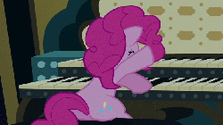 Size: 640x360 | Tagged: safe, screencap, pinkie pie, earth pony, pony, castle mane-ia, g4, season 4, animated, balloonbutt, bouncing, butt, eyes closed, female, gif, happy, keyboard, loop, mare, musical instrument, organ, organ to the outside, playing, plot, smiling, solo, song of my people