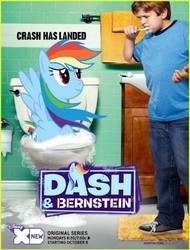 Size: 455x599 | Tagged: safe, rainbow dash, human, g4, crash and bernstein, disney xd, irl, irl human, mad (tv series), mad magazine, parody, photo, rainbow dash and bernstein, toilet, why, wyatt bernstein