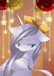 Size: 1311x1819 | Tagged: safe, artist:loyaldis, princess silver swirl, g2, broken heart eyes, female, heart eyes, solo, wingding eyes