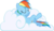 Size: 4876x2798 | Tagged: safe, artist:rainbowcrab, rainbow dash, pegasus, pony, g4, cloud, eyes closed, female, mare, simple background, sleeping, sleepydash, solo, transparent background, vector