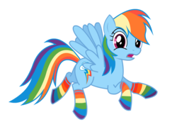 Size: 1100x800 | Tagged: safe, artist:t cool, rainbow dash, pegasus, pony, g4, clothes, female, mare, rainbow socks, simple background, socks, solo, striped socks, transparent background