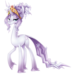Size: 1021x1046 | Tagged: safe, artist:heilos, tree of harmony, oc, oc only, oc:harmony (heilos), classical unicorn, pony, g4, princess twilight sparkle (episode), big crown thingy, cloven hooves, description in comments, elements of harmony, horn, leonine tail, ponified, solo, story in the comments