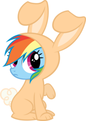 Size: 5000x7011 | Tagged: safe, artist:moongazeponies, rainbow dash, g4, absurd resolution, bunny costume, clothes, costume, female, simple background, solo, transparent background, vector