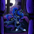 Size: 800x800 | Tagged: safe, artist:evehly, princess luna, alicorn, pony, g4, bed, curtains, dark clouds, female, moon, ponytail, ribbon, solo, tail bow, throne room