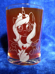 Size: 1536x2048 | Tagged: safe, artist:ksander-zen, princess luna, g4, craft, engraving, glass, photo