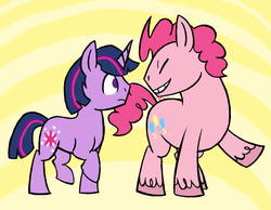 Size: 613x475 | Tagged: safe, artist:darlimondoll, pinkie pie, twilight sparkle, g4, bubble berry, dusk shine, rule 63