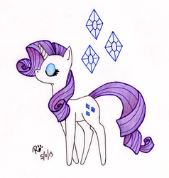 Size: 1735x1819 | Tagged: safe, artist:roxychick0419, rarity, g4, female, solo, traditional art