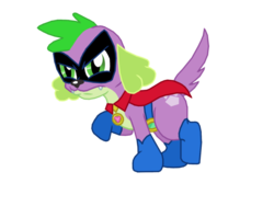Size: 1024x768 | Tagged: safe, artist:ferrokiva, spike, dog, equestria girls, g4, power ponies (episode), hilarious in hindsight, humdrum costume, male, power ponies, simple background, solo, spike the dog, transparent background