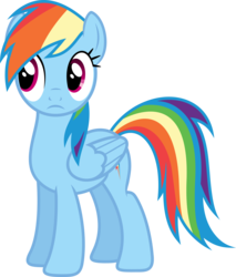 Size: 5000x5867 | Tagged: safe, artist:xpesifeindx, rainbow dash, pegasus, pony, g4, griffon the brush off, absurd resolution, female, frown, simple background, solo, standing, transparent background, vector