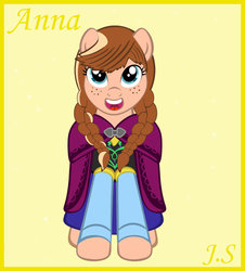 Size: 849x941 | Tagged: safe, artist:girlwiththeartfolder, pony, anna, disney, frozen (movie), ponified, solo