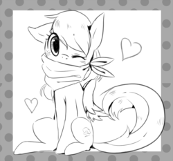 Size: 900x839 | Tagged: safe, artist:natx-chan, rainbow dash, g4, black and white, cute, dashabetes, female, grayscale, heart, monochrome, solo, wink