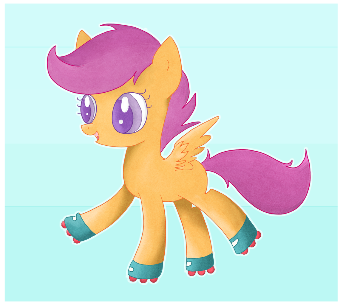 501981 Safe Artist Polkadot Cat Scootaloo Female Roller Skates