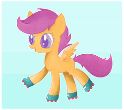 Size: 1460x1300 | Tagged: safe, artist:polkadot-cat, scootaloo, g4, female, roller skates, solo