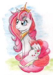 Size: 731x1024 | Tagged: safe, artist:diablicka, oc, oc only, alicorn, pony, alicorn oc, solo, traditional art