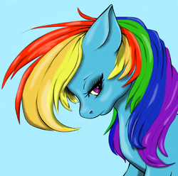 Size: 540x536 | Tagged: safe, artist:fire-scribe, artist:twiddledittle, rainbow dash, g4, colored, female, solo