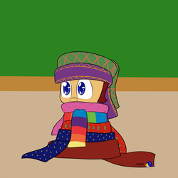 Size: 500x500 | Tagged: safe, artist:jake heritagu, oc, oc only, oc:lightning blitz, pegasus, pony, baby, baby pony, clothes, colt, lightning blitz answers, male, offspring, parent:rain catcher, parent:scootaloo, parents:catcherloo, scarf, solo, tumblr