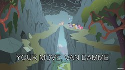 Size: 1280x719 | Tagged: safe, edit, edited screencap, screencap, applejack, fluttershy, pinkie pie, rainbow dash, rarity, twilight sparkle, dragonshy, g4, mane six, meme, most epic of splits