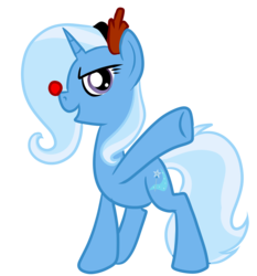 Size: 4000x4300 | Tagged: safe, artist:xwhitedreamsx, trixie, pony, reindeer, unicorn, g4, antlers, clothes, costume, female, mare, rudolph, rudolph the red nosed reindeer, simple background, solo, transparent background