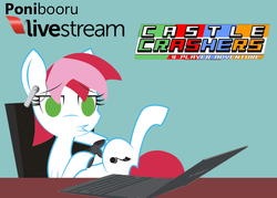 Size: 900x643 | Tagged: safe, artist:daisyhead, oc, oc only, oc:flicker, pony, ponibooru film night, castle crashers