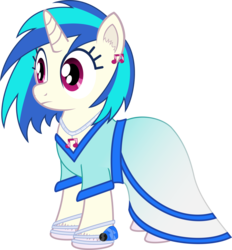 Size: 4630x4999 | Tagged: safe, artist:age3rcm, dj pon-3, vinyl scratch, pony, unicorn, g4, absurd resolution, clothes, colored hooves, dress, ear fluff, earring, female, hoof fluff, hooves, horn, mare, necklace, simple background, solo, transparent background, unshorn fetlocks, vector